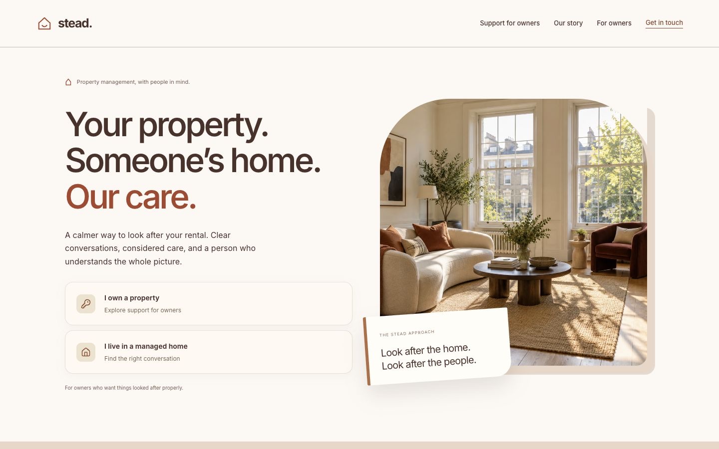 Stead Property website built with Kruft